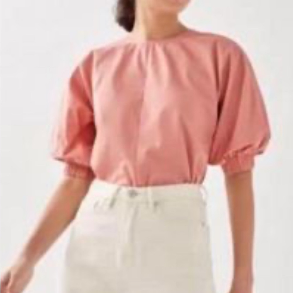 Elegant Blush Puff Sleeve Blouse